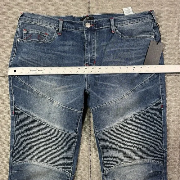 True Religion Men's Rocco Moto Relaxed Skinny Jeans Size 38W NEW DENIM - Picture 8 of 11